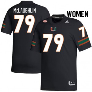 Women Michael McLaughlin Black University of Miami College Football #79 Jersey 933160-673