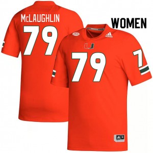 Women Michael McLaughlin Orange University of Miami College Football #79 Jersey 572812-747