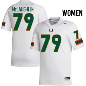 Women Michael McLaughlin White Miami College Football #79 Jersey 622583-660