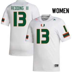 Women Michael Redding III White Miami College Football #13 Jersey 501561-267