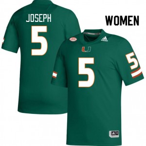 Women Nathaniel Joseph Green Miami Hurricanes College Football #5 Jersey 205251-218