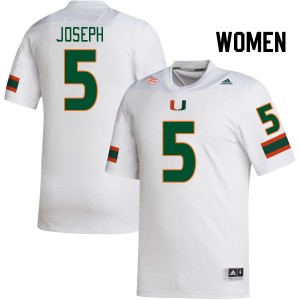 Women Nathaniel Joseph White University of Miami College Football #5 Jersey 548154-667