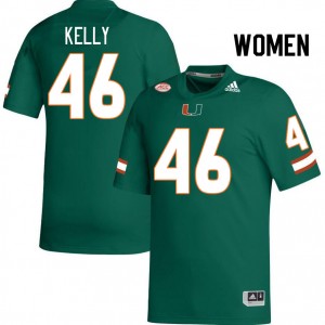Women Nick Kelly Green Miami College Football #46 Jersey 634781-139