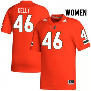 Women Nick Kelly Orange Miami College Football #46 Jersey 121228-241