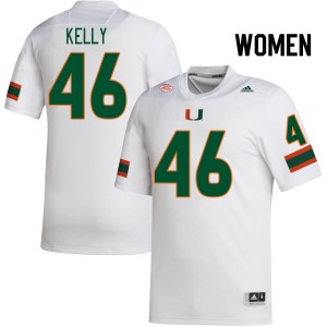 Women Nick Kelly White Hurricanes College Football #46 Jersey 453682-370