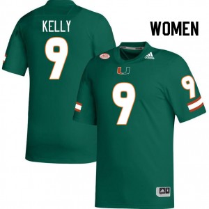 Women Nyjalik Kelly Green Miami Hurricanes College Football #9 Jersey 685258-960