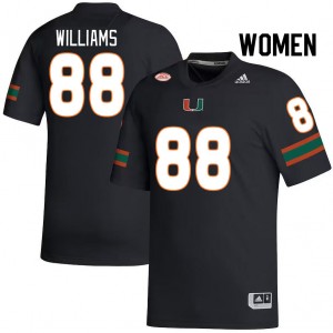 Women Riley Williams Black Miami College Football #88 Jersey 519723-115