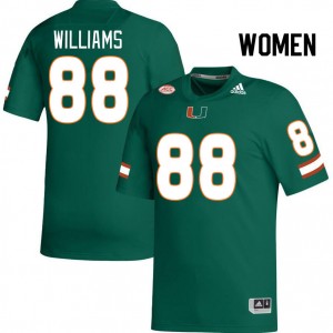 Women Riley Williams Green Hurricanes College Football #88 Jersey 473717-537