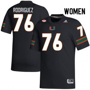 Women Ryan Rodriguez Black Miami Hurricanes College Football #76 Jersey 165881-776