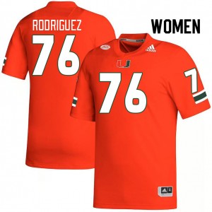 Women Ryan Rodriguez Orange Hurricanes College Football #76 Jersey 626626-421