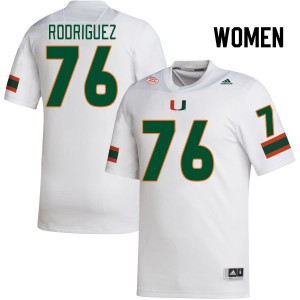 Women Ryan Rodriguez White Miami College Football #76 Jersey 443048-861