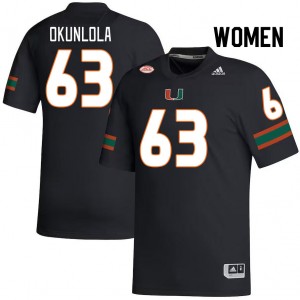 Women Samson Okunlola Black Miami College Football #63 Jersey 214413-216