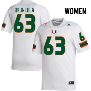 Women Samson Okunlola White Miami College Football #63 Jersey 851932-679