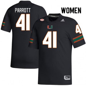 Women Seth Parrott Black Miami College Football #41 Jersey 407237-717