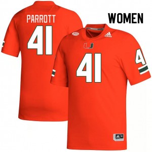 Women Seth Parrott Orange University of Miami College Football #41 Jersey 491442-425