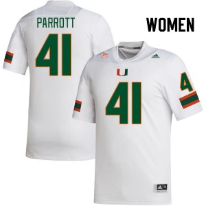Women Seth Parrott White Miami College Football #41 Jersey 476446-866