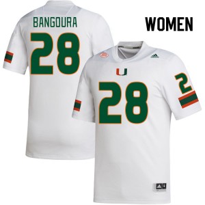Women Souleymane Bangoura White Miami College Football #28 Jersey 239498-853
