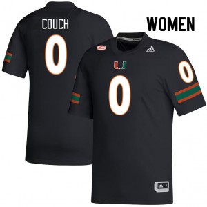 Women Te'Cory Couch Black University of Miami College Football #0 Jersey 125133-719