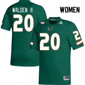Women Terrell Walden II Green Miami Hurricanes College Football #20 Jersey 785820-419