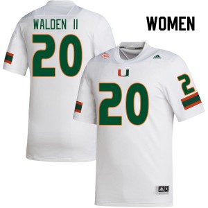 Women Terrell Walden II White Miami College Football #20 Jersey 575245-177