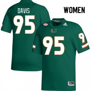 Women Thomas Davis Green Miami Hurricanes College Football #95 Jersey 506053-295