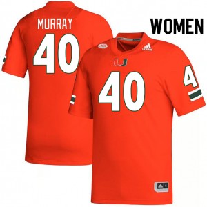 Women Abram Murray Orange Miami College Football #40 Jersey 563461-758