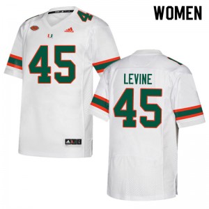 Women Bryan Levine White University of Miami Adidas Football #45 Jersey 425835-408