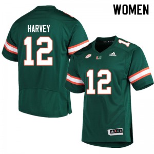 Women Jahfari Harvey Green Miami Adidas Football #12 Jersey 246017-502