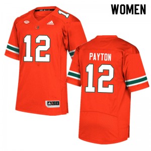 Women Jeremiah Payton Orange Miami Adidas Football #12 Jersey 108194-186
