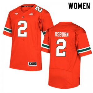 Women K.J. Osborn Orange Hurricanes Adidas Football #2 Jersey 844007-856