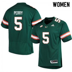 Women N'Kosi Perry Green Miami Adidas Football #5 Jersey 721608-860