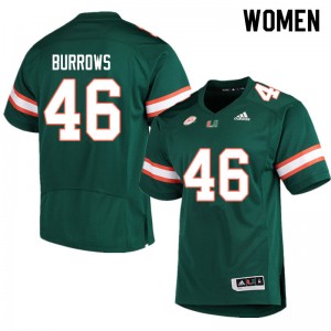Women Suleman Burrows Green University of Miami Adidas Football #46 Jersey 509799-283