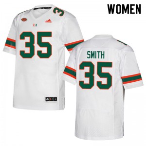 Women Zac Smith White Miami Adidas Football #35 Jersey 433368-882