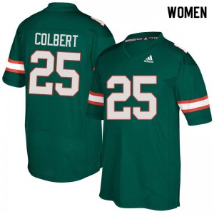 Women Adrian Colbert Green Miami College Football #25 Jersey 736501-937