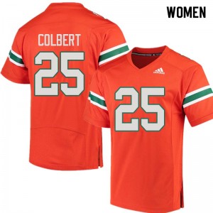 Women Adrian Colbert Orange Miami Hurricanes College Football #25 Jersey 834808-445