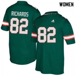 Women Ahmmon Richards Green Miami College Football #82 Jersey 984148-903
