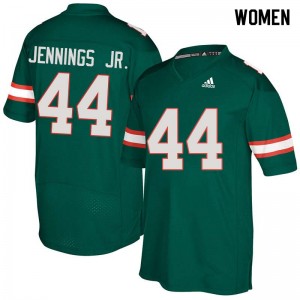 Women Bradley Jennings Jr. Green Miami Hurricanes College Football #44 Jersey 984210-493