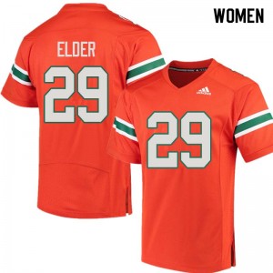 Women Corn Elder Orange Hurricanes College Football #29 Jersey 985294-595