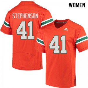 Women Darian Stephenson Orange University of Miami College Football #41 Jersey 824420-427