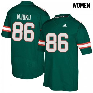 Women David Njoku Green Hurricanes College Football #86 Jersey 192735-296