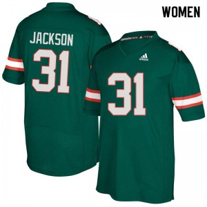Women Demetrius Jackson Green Miami College Football #31 Jersey 215842-115