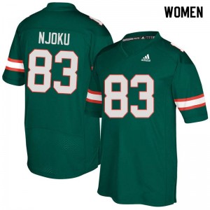 Women Evidence Njoku Green Miami College Football #83 Jersey 572045-876