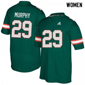 Women James Murphy Green Miami College Football #29 Jersey 405593-864