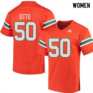 Women Jim Otto Orange Hurricanes College Football #50 Jersey 477213-593