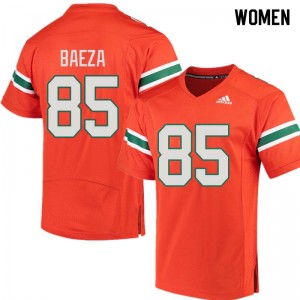 Women Marco Baeza Orange University of Miami College Football #85 Jersey 460303-747