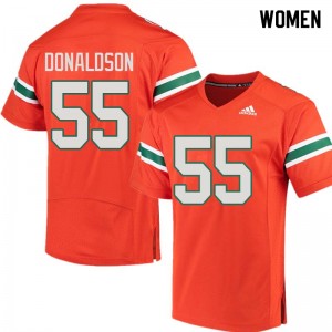 Women Navaughn Donaldson Orange Miami College Football #55 Jersey 758050-907