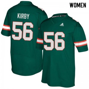 Women Raphael Kirby Green Hurricanes College Football #56 Jersey 830145-660