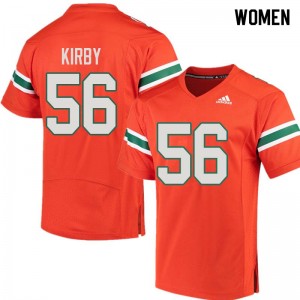 Women Raphael Kirby Orange Miami College Football #56 Jersey 189646-343