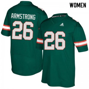 Women Ray-Ray Armstrong Green Miami College Football #26 Jersey 502536-890