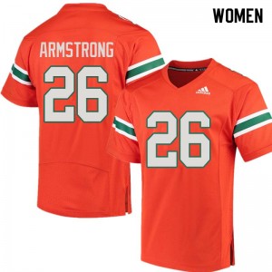 Women Ray-Ray Armstrong Orange Miami College Football #26 Jersey 823709-717